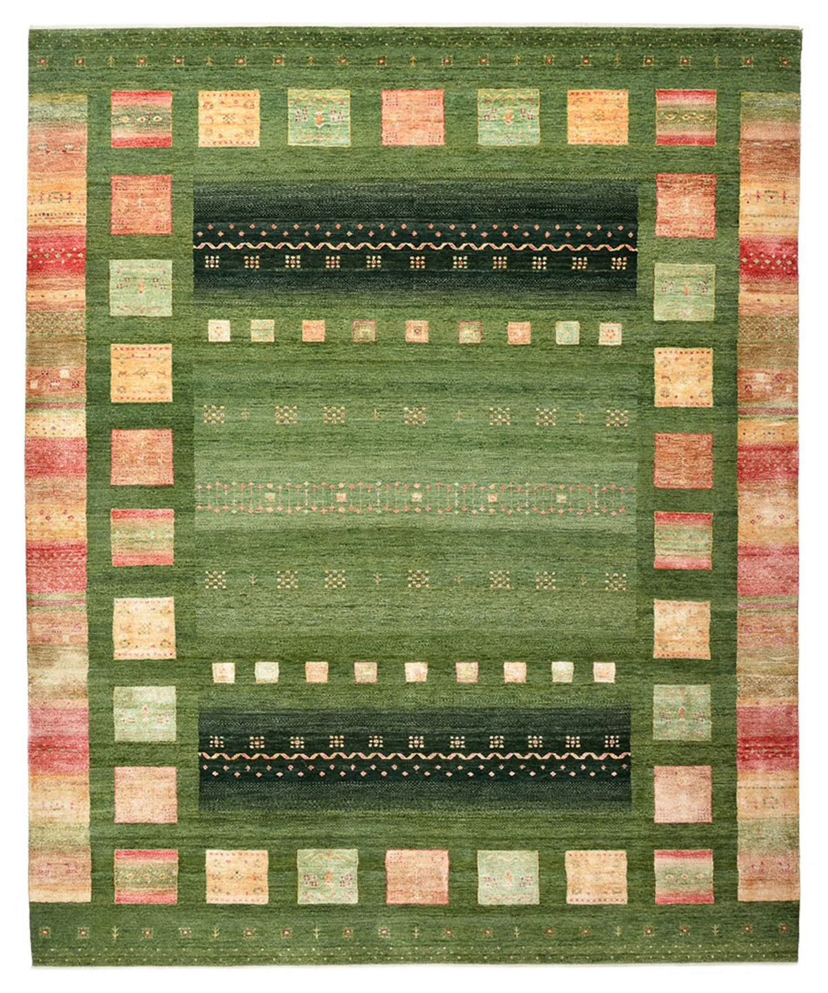Gabbeh Tapijt - Loribaft Indus - 302 x 248 cm - groen