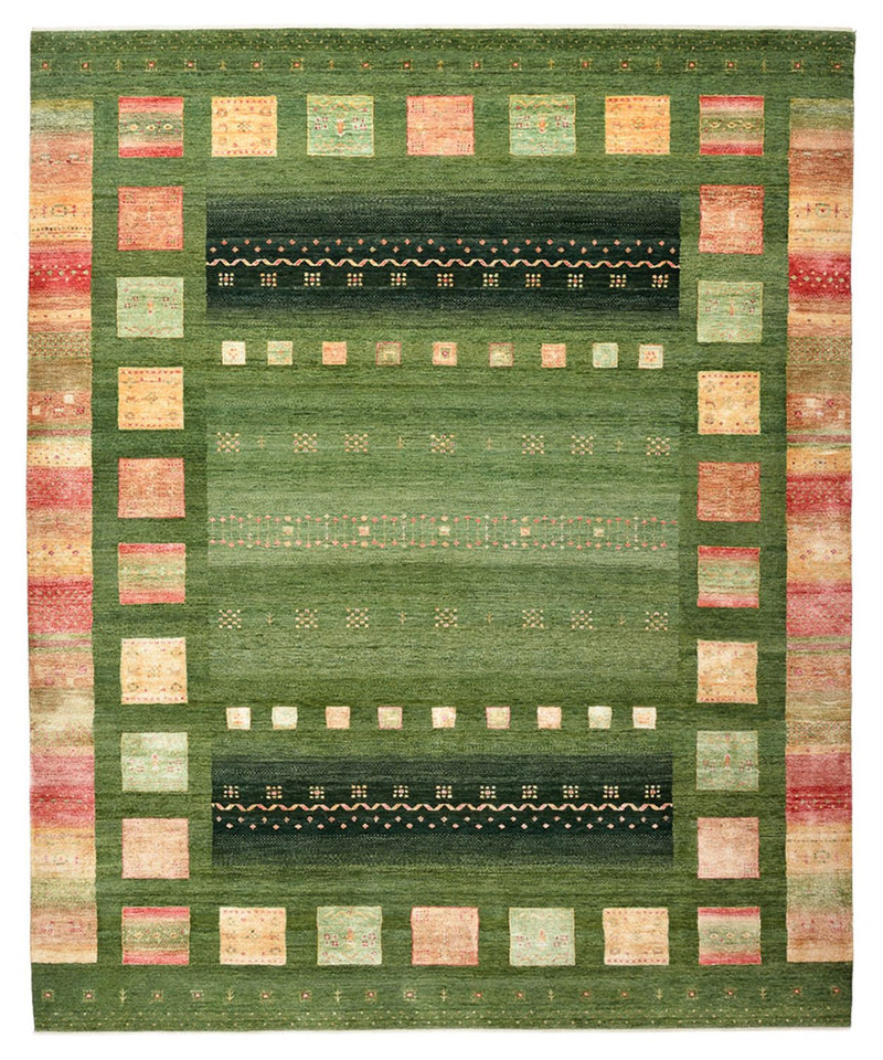 Gabbeh Tapijt - Loribaft Indus - 302 x 248 cm - groen
