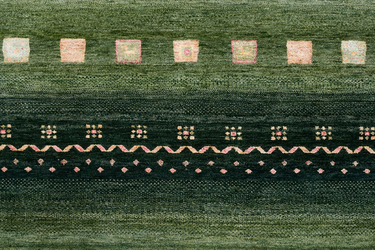 Gabbeh Tapijt - Loribaft Indus - 302 x 248 cm - groen