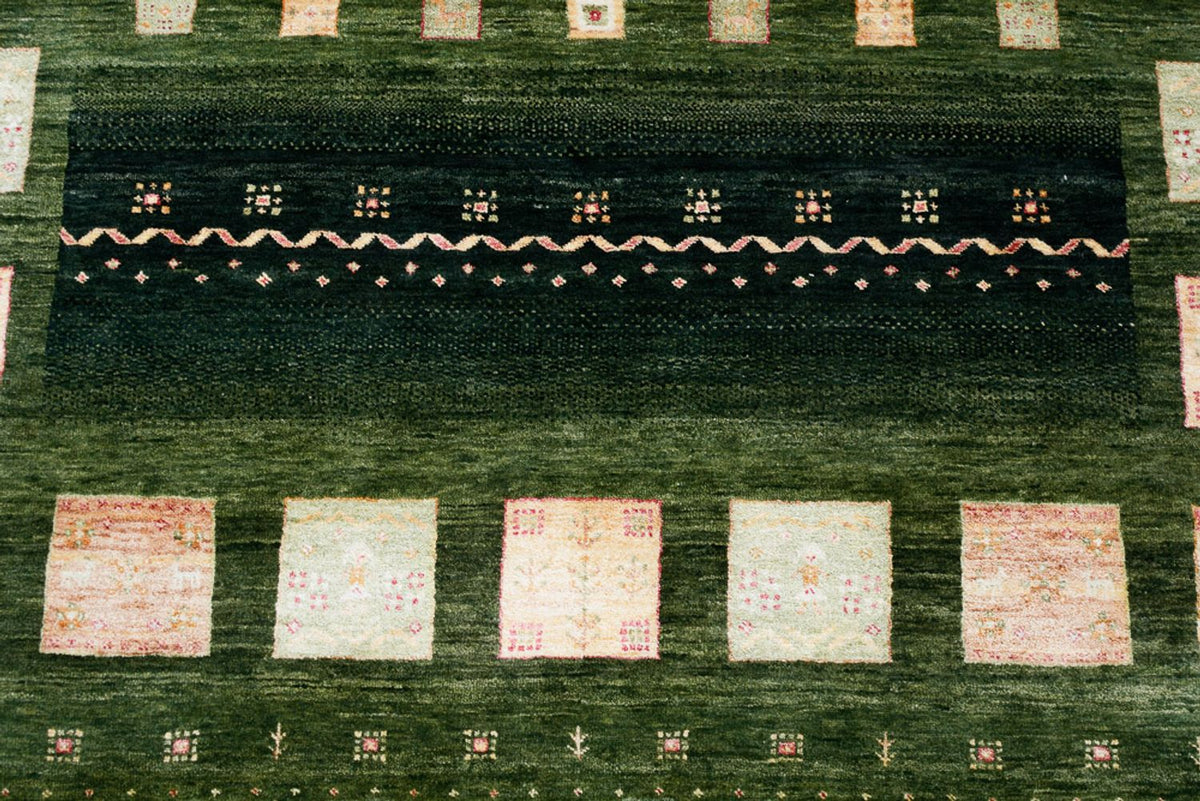 Gabbeh Tapijt - Loribaft Indus - 245 x 178 cm - groen