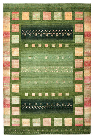Gabbeh Tapijt - Loribaft Indus - 308 x 205 cm - groen