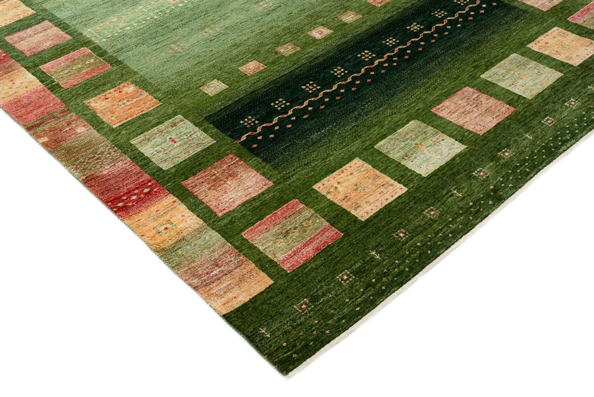 Gabbeh Tapijt - Loribaft Indus - 308 x 205 cm - groen