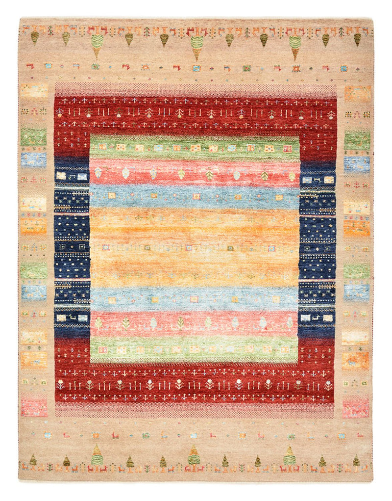 Gabbeh Tapijt - Loribaft Indus - 198 x 154 cm - veelkleurig