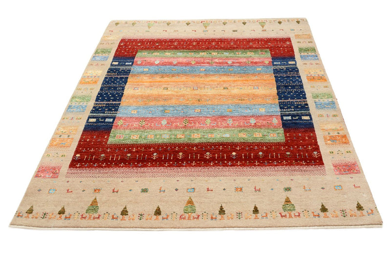 Gabbeh Tapijt - Loribaft Indus - 198 x 154 cm - veelkleurig