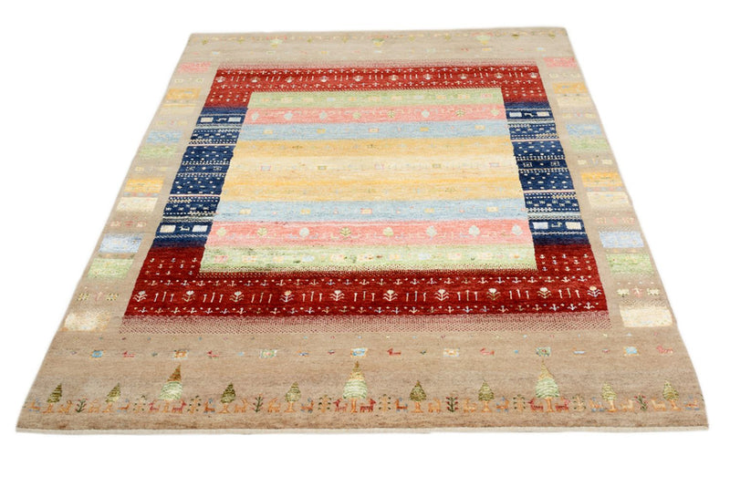 Gabbeh Tapijt - Loribaft Indus - 198 x 154 cm - veelkleurig