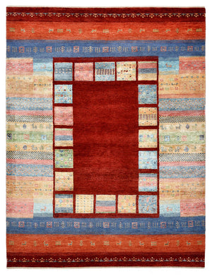 Gabbeh Tapijt - Loribaft Indus - 201 x 155 cm - rood