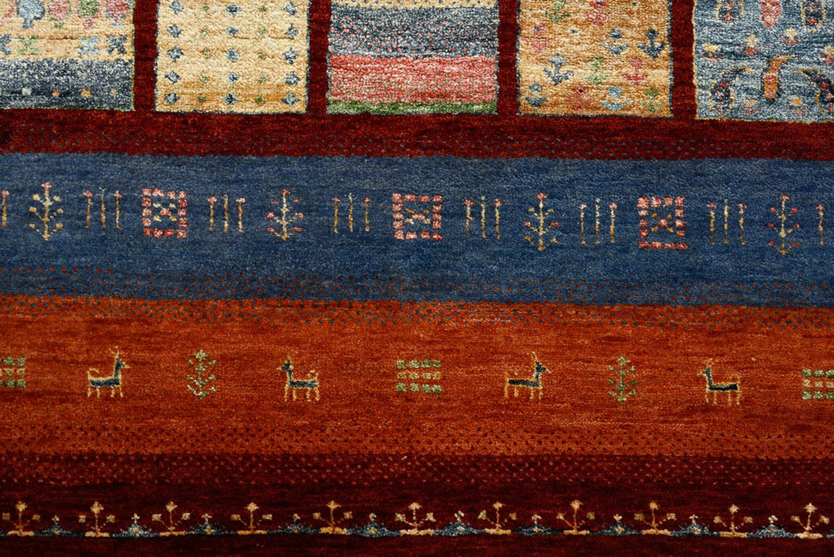 Gabbeh Tapijt - Loribaft Indus - 201 x 155 cm - rood