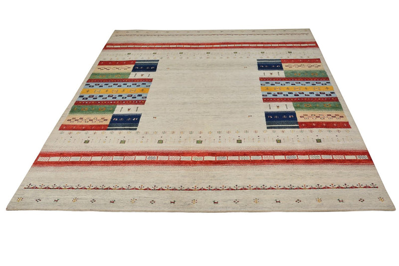 Gabbeh Tapijt - Loribaft Indus - 298 x 249 cm - licht beige