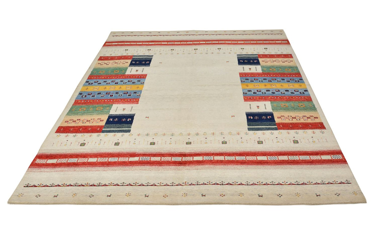 Gabbeh Tapijt - Loribaft Indus - 308 x 246 cm - licht beige