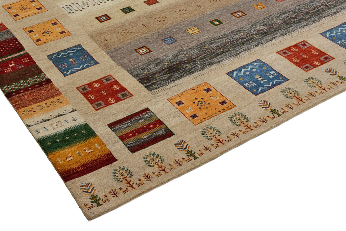 Gabbeh Tapijt - Loribaft Indus vierkant  - 256 x 250 cm - licht beige