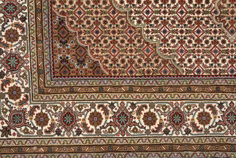 Oosters tapijt - Tabriz vierkant  - 203 x 201 cm - donker beige