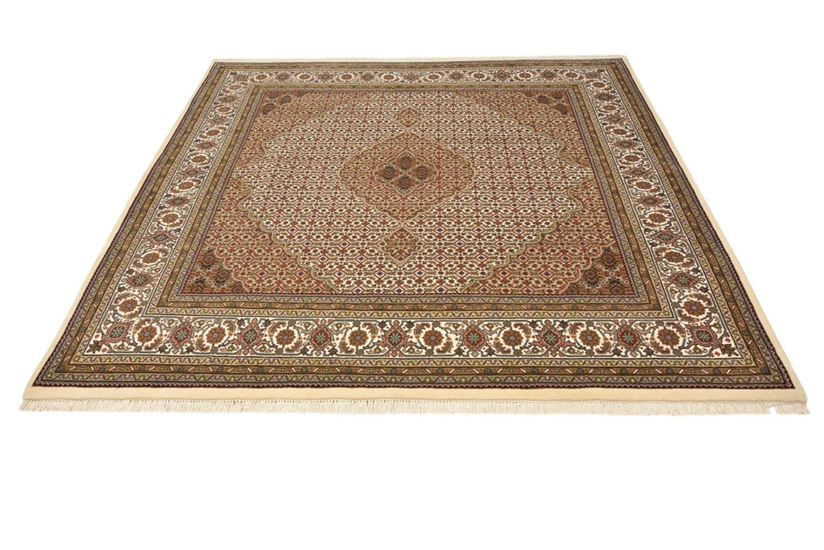 Oosters tapijt - Tabriz vierkant  - 203 x 201 cm - donker beige