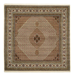 Oosters tapijt - Tabriz vierkant  - 203 x 201 cm - donker beige