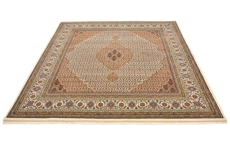 Oosters tapijt - Tabriz vierkant  - 203 x 201 cm - donker beige