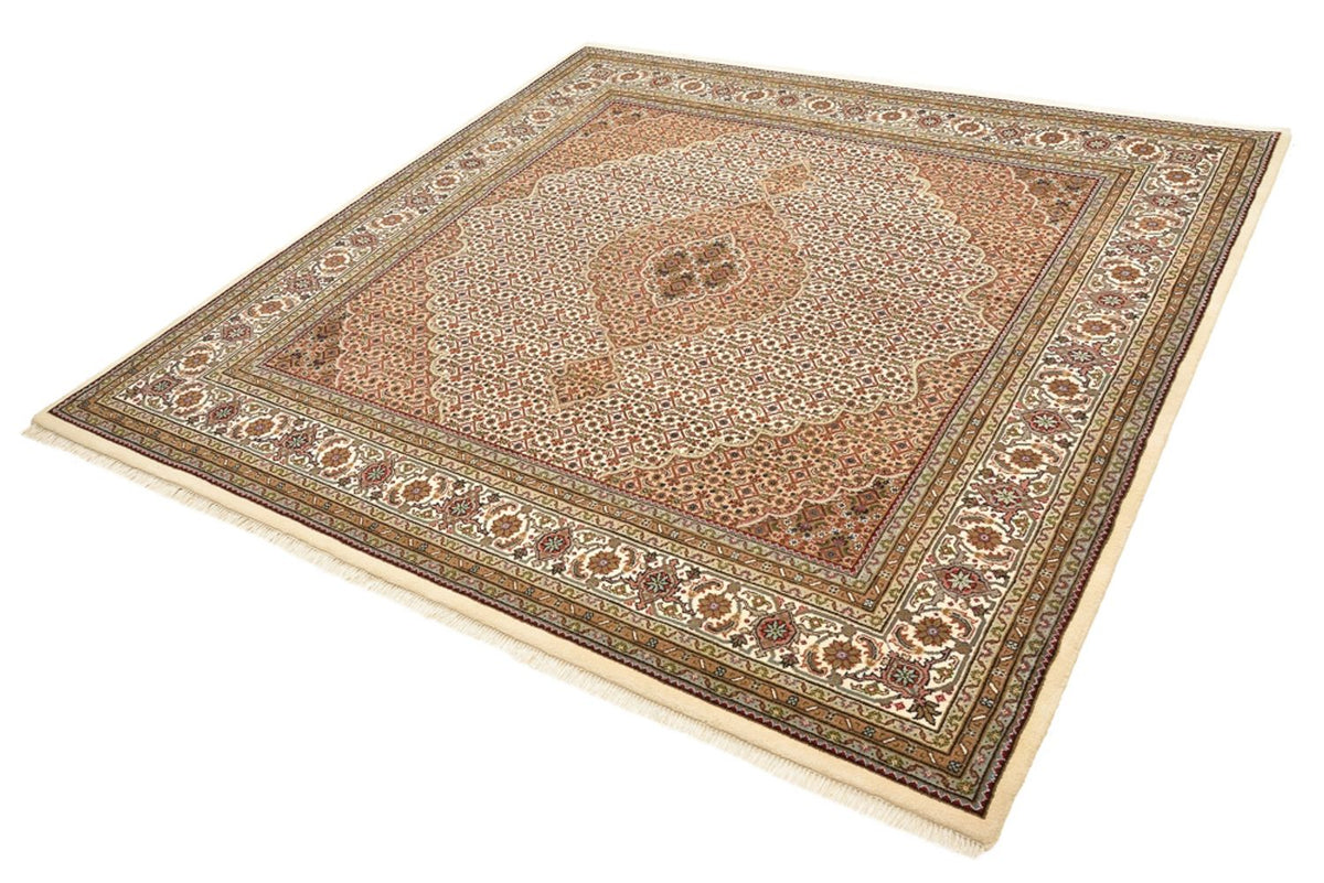 Oosters tapijt - Tabriz vierkant  - 203 x 201 cm - donker beige