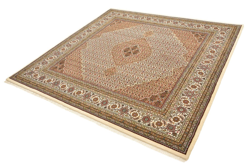 Oosters tapijt - Tabriz vierkant  - 203 x 201 cm - donker beige