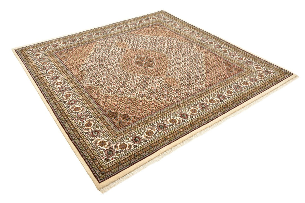 Oosters tapijt - Tabriz vierkant  - 203 x 201 cm - donker beige
