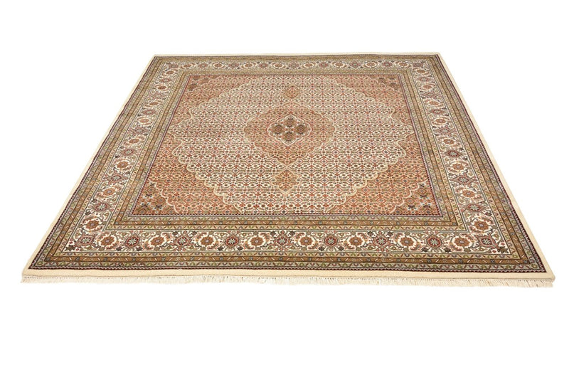 Oosters tapijt - Tabriz vierkant  - 203 x 201 cm - donker beige