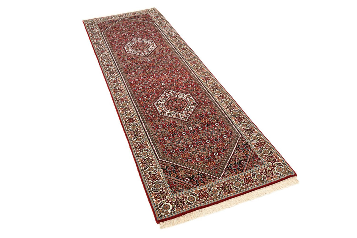 Loper Perzisch tapijt - Bijar - 245 x 79 cm - bordeauxrood