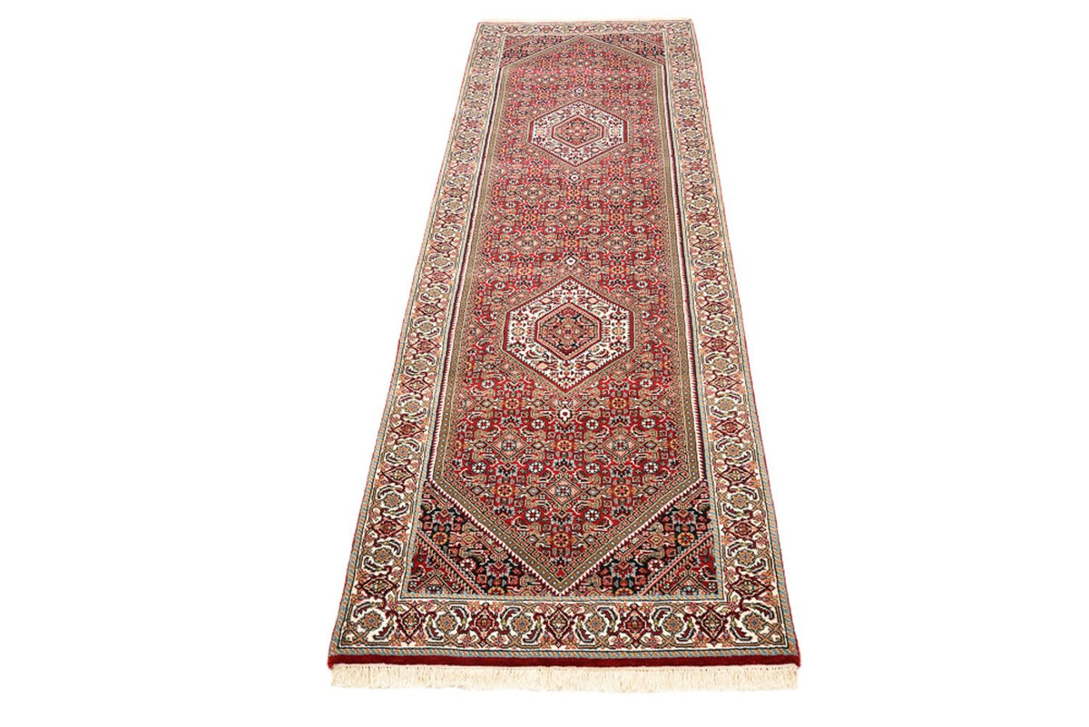 Loper Perzisch tapijt - Bijar - 246 x 79 cm - bordeauxrood