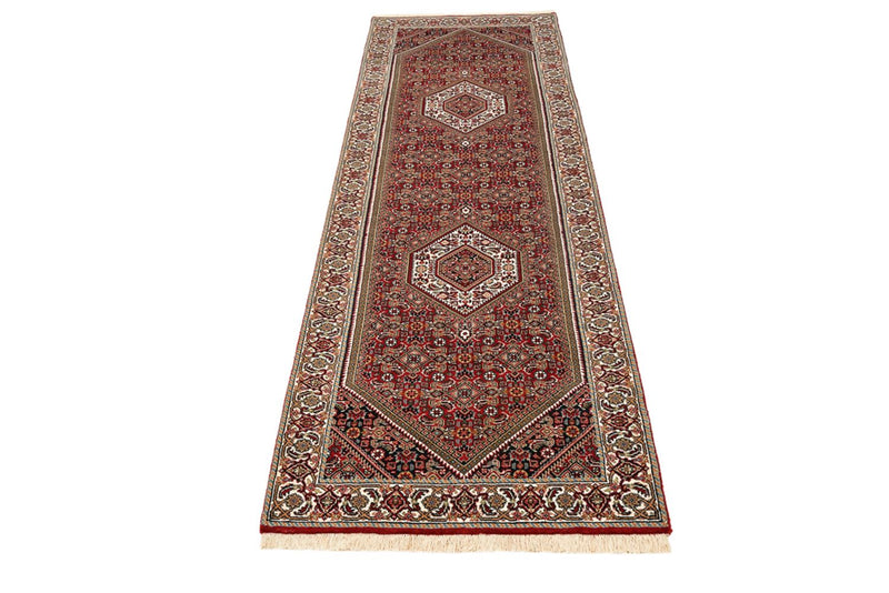 Loper Perzisch tapijt - Bijar - 246 x 79 cm - bordeauxrood