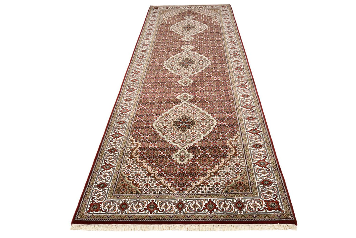 Loper Oosters tapijt - Tabriz - 362 x 122 cm - licht beige