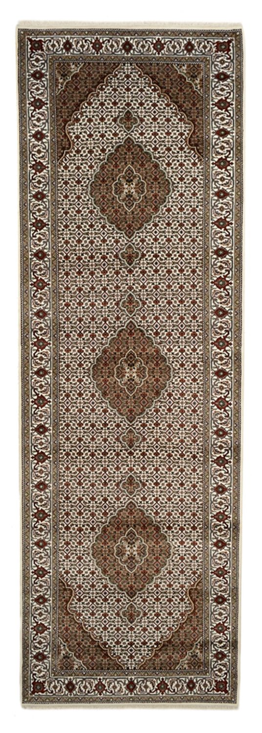 Loper Oosters tapijt - Tabriz - 372 x 121 cm - licht beige