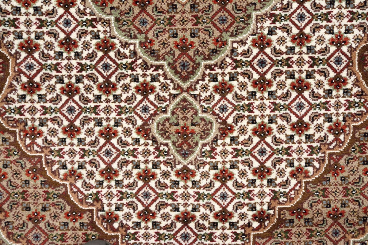 Loper Oosters tapijt - Tabriz - 372 x 121 cm - licht beige