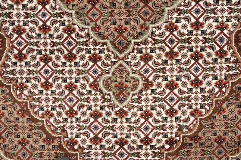 Loper Oosters tapijt - Tabriz - 372 x 121 cm - licht beige