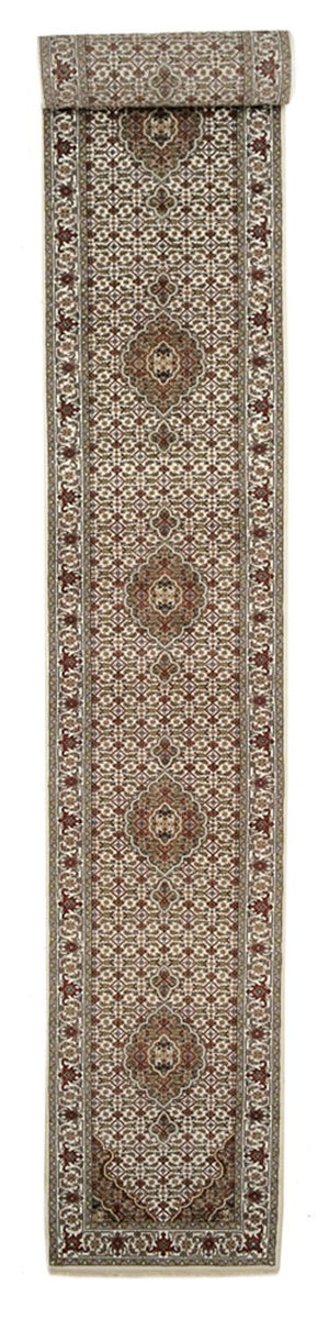 Loper Oosters tapijt - Tabriz - 602 x 81 cm - licht beige