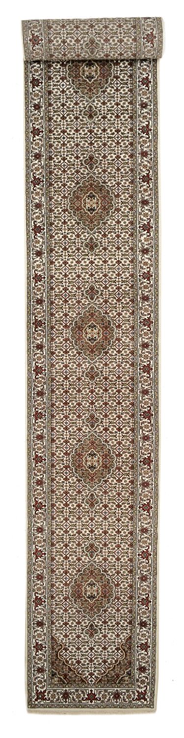 Loper Oosters tapijt - Tabriz - 602 x 81 cm - licht beige