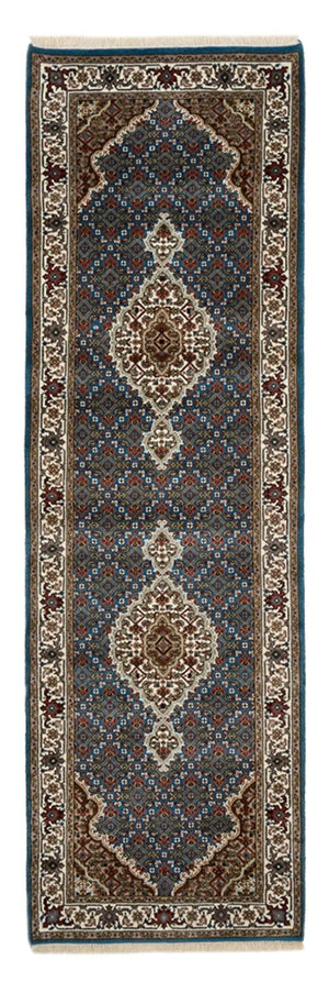 Loper Oosters tapijt - Tabriz - 244 x 75 cm - donkerblauw