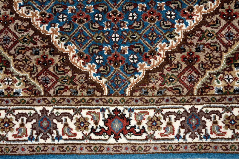 Loper Oosters tapijt - Tabriz - 244 x 75 cm - donkerblauw