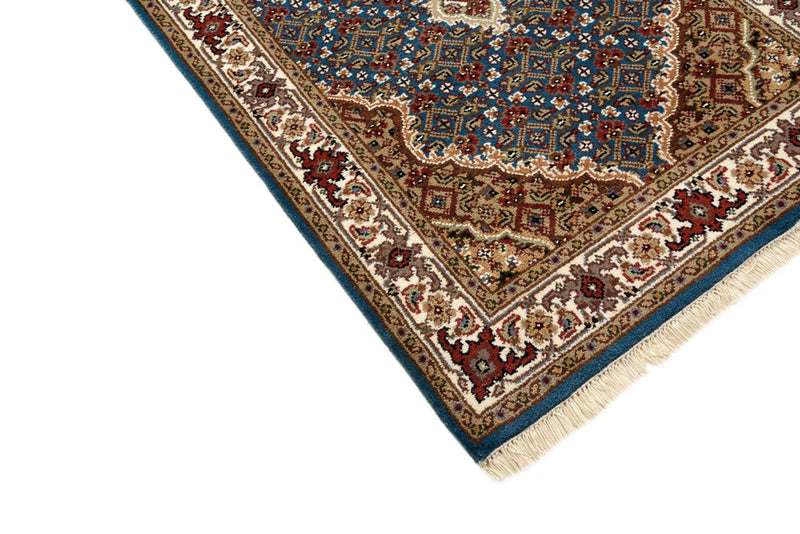 Loper Oosters tapijt - Tabriz - 454 x 79 cm - donkerblauw