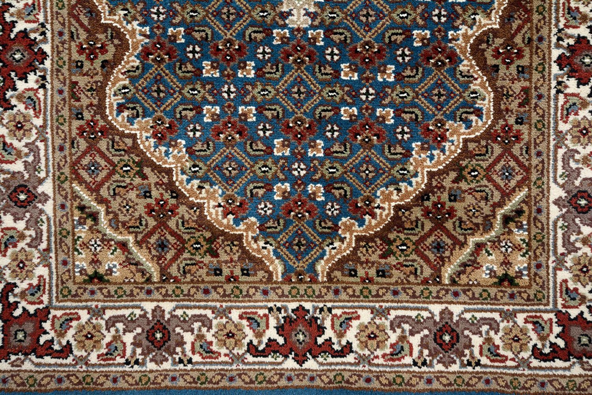Loper Oosters tapijt - Tabriz - 454 x 79 cm - donkerblauw