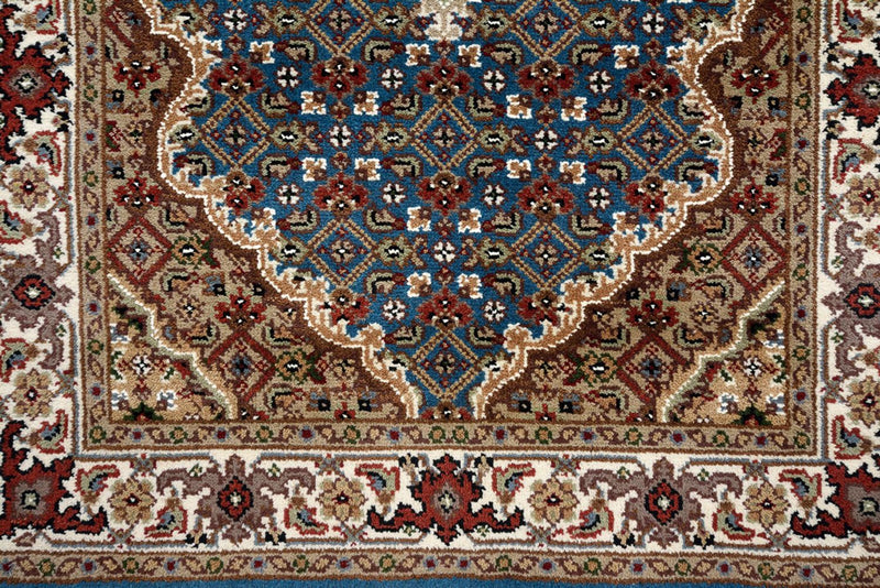 Loper Oosters tapijt - Tabriz - 454 x 79 cm - donkerblauw