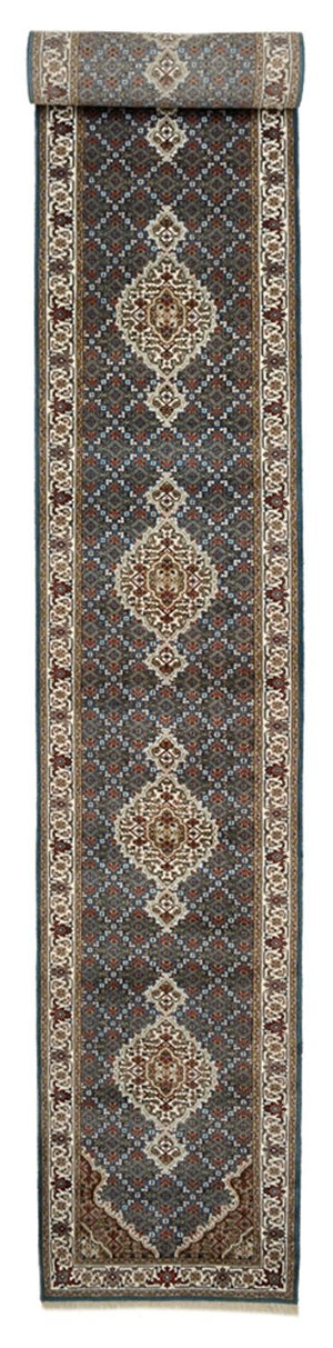 Loper Oosters tapijt - Tabriz - 615 x 79 cm - donkerblauw