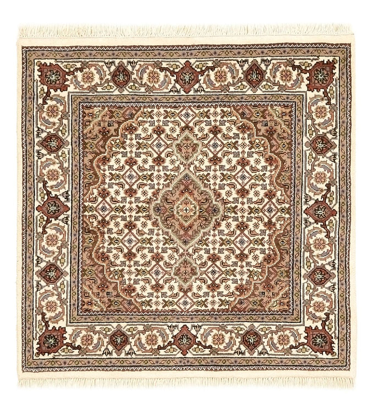 Oosters tapijt - Tabriz - 92 x 89 cm - crème