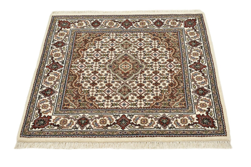 Oosters tapijt - Tabriz - 92 x 89 cm - crème