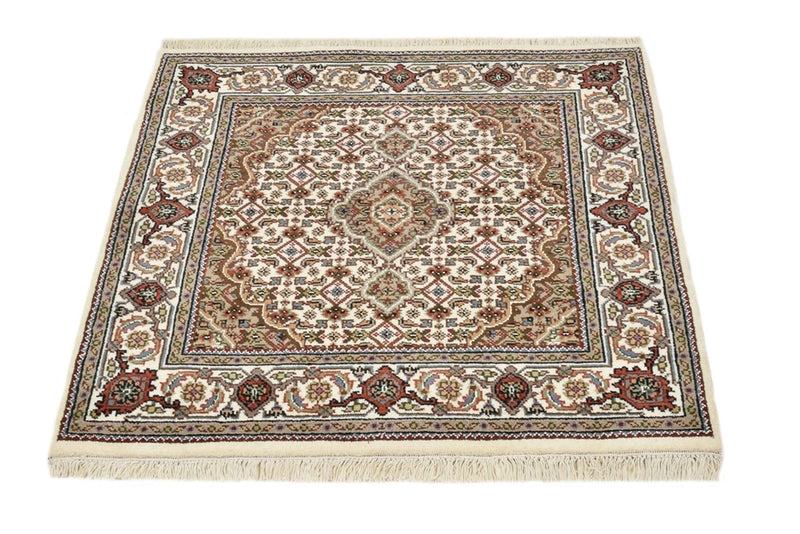 Oosters tapijt - Tabriz - 92 x 89 cm - crème