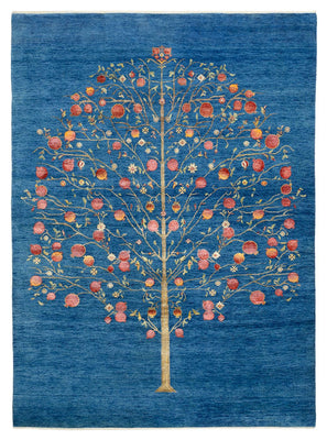 Gabbeh Tapijt - Loribaft Indus - 243 x 177 cm - blauw