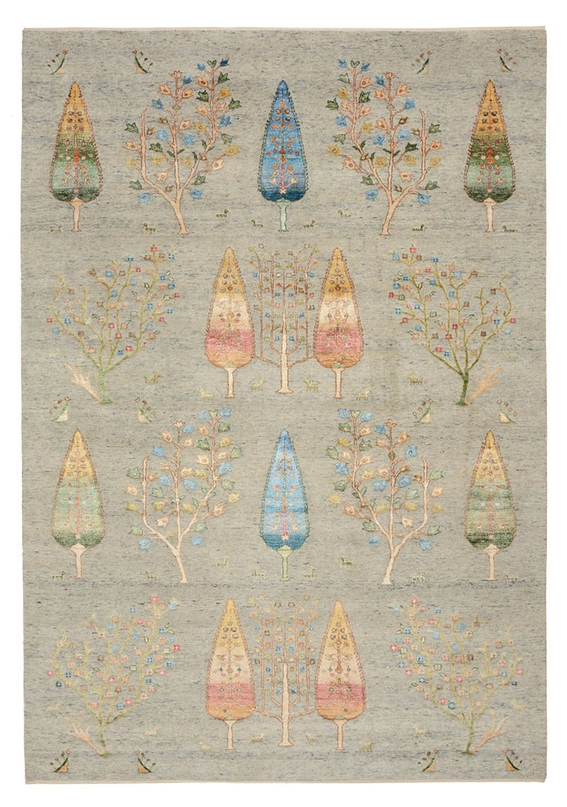 Gabbeh Tapijt - Loribaft Indus - 295 x 206 cm - lichtgrijs