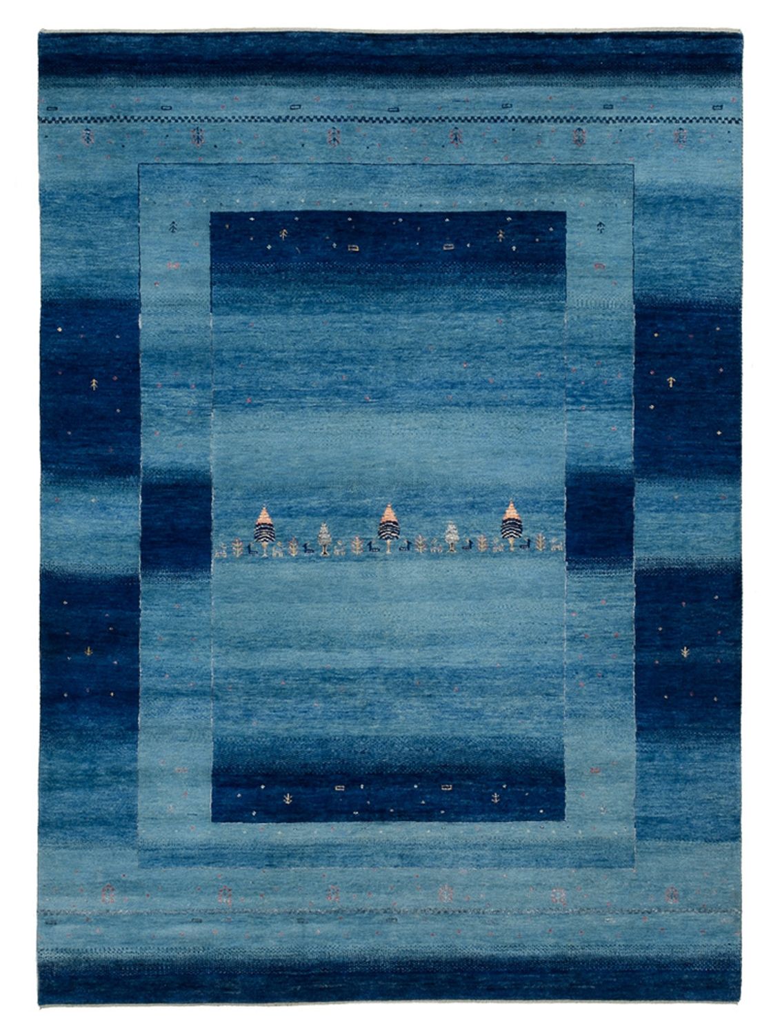 Gabbeh Tapijt - Loribaft Indus - 241 x 175 cm - blauw