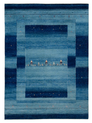 Gabbeh Tapijt - Loribaft Indus - 241 x 175 cm - blauw