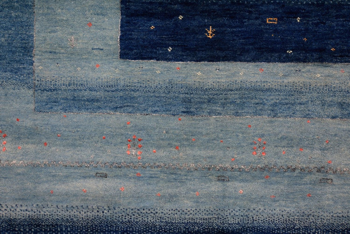 Gabbeh Tapijt - Loribaft Indus - 241 x 175 cm - blauw