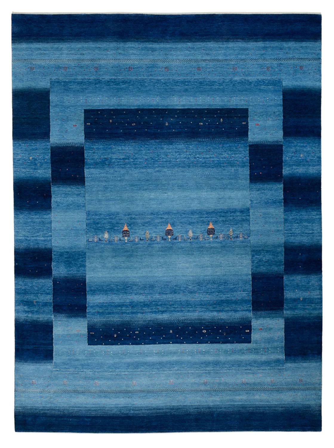 Gabbeh Tapijt - Loribaft Indus - 342 x 253 cm - blauw