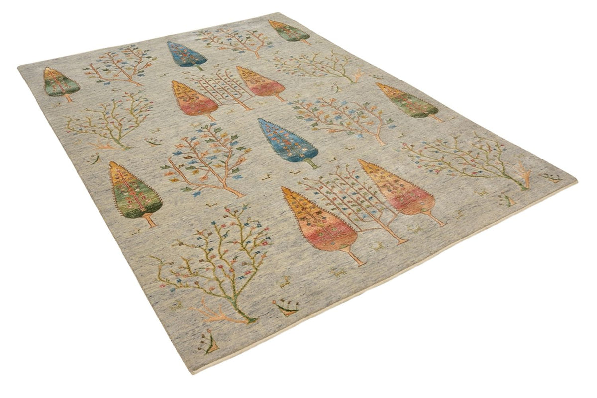 Gabbeh Tapijt - Loribaft Indus - 241 x 173 cm - lichtgrijs