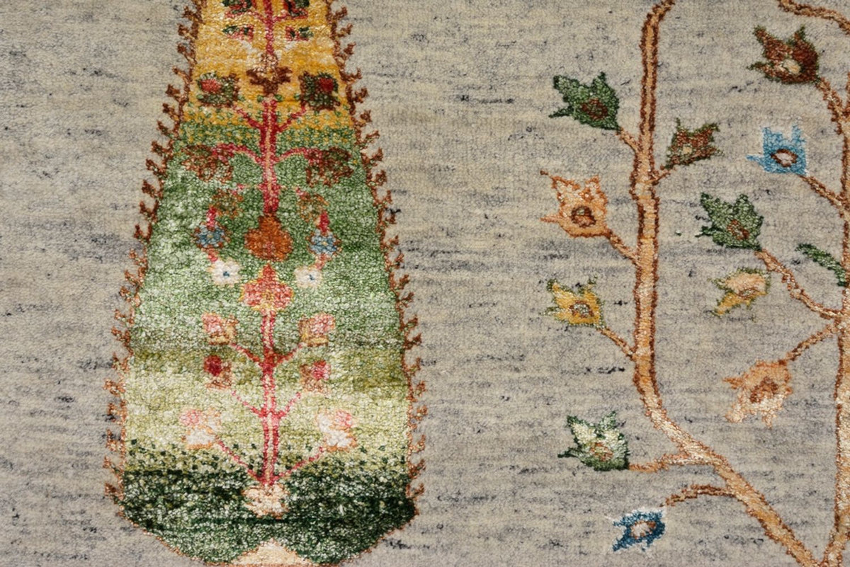 Gabbeh Tapijt - Loribaft Indus - 241 x 173 cm - lichtgrijs