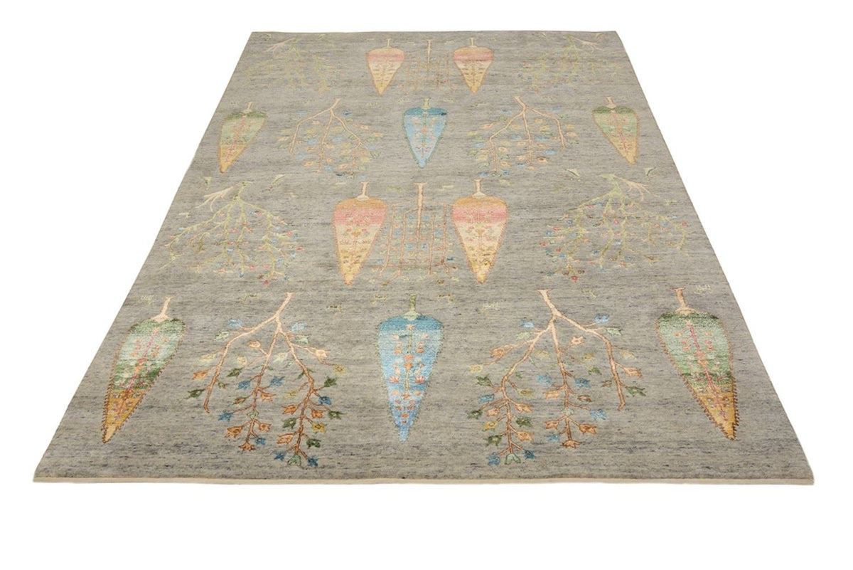 Gabbeh Tapijt - Loribaft Indus - 241 x 173 cm - lichtgrijs