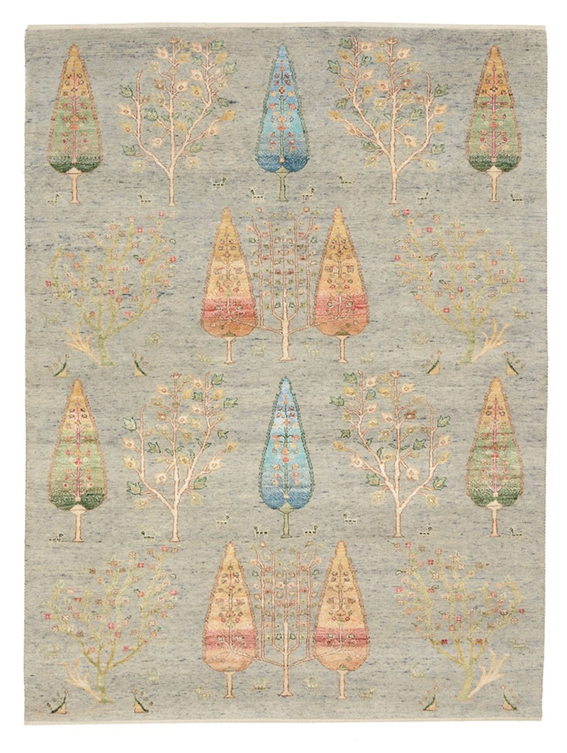 Gabbeh Tapijt - Loribaft Indus - 204 x 155 cm - lichtgrijs